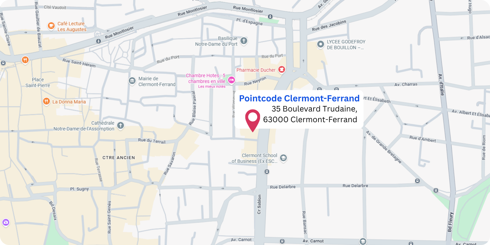 plan Pointcode Clermont-Ferrand : 35 Boulevard Trudaine, 63000 Clermont-Ferrand