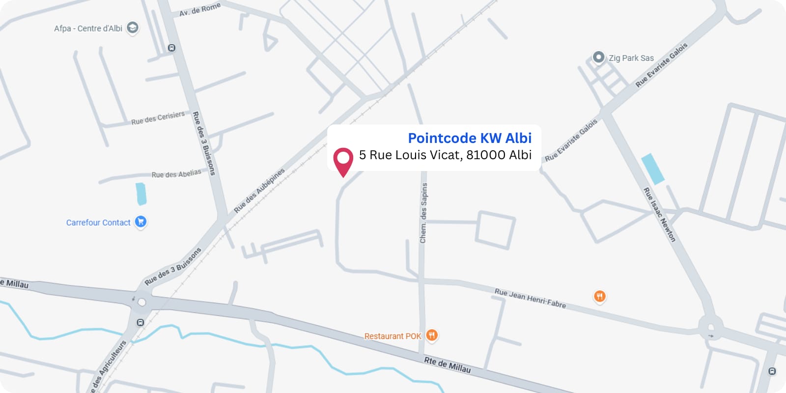 plan Pointcode Albi : 5 rue Louis Vicat, 81000 Albi