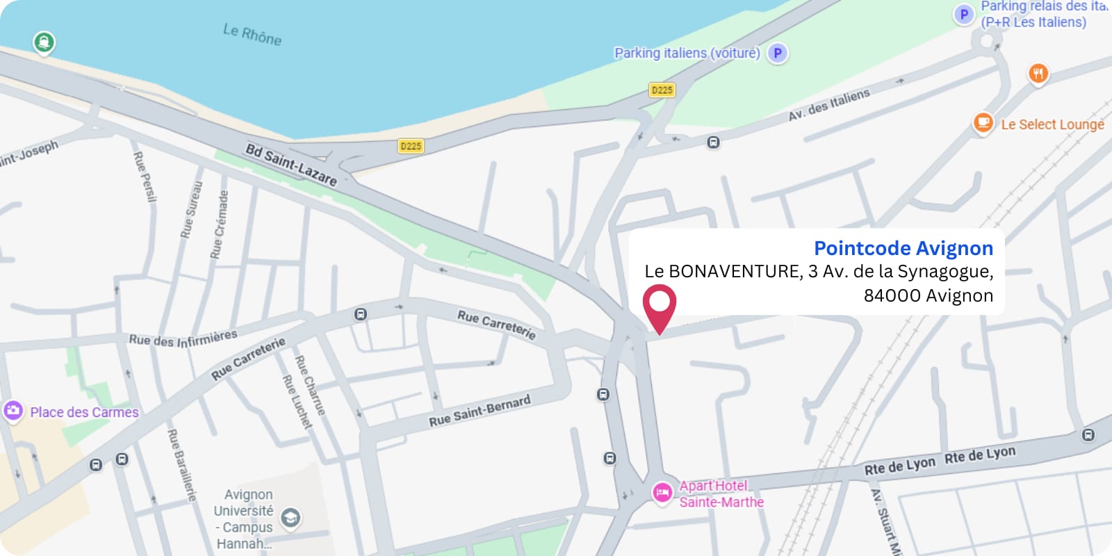 plan Pointcode Avignon : 3 avenue de la Synagogue, 84000 Avignon  