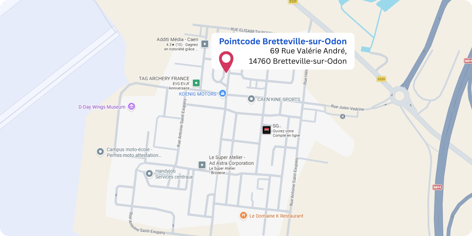 plan Pointcode Bretteville-sur-Odon : 69 rue Valérie André, 14760 Bretteville-sur-Odon