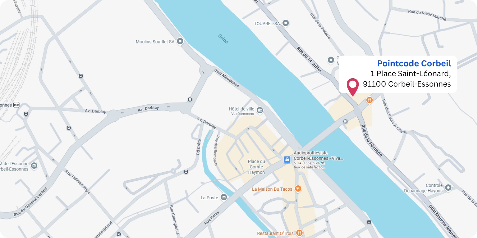 plan Pointcode Corbeil-Essonnes : 1 place Saint-Léonard, 91100 Corbeil-Essonnes