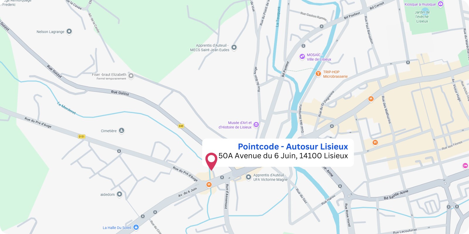 plan Pointcode Lisieux : 50 A, Avenue du 6 Juin, 14100 Lisieux