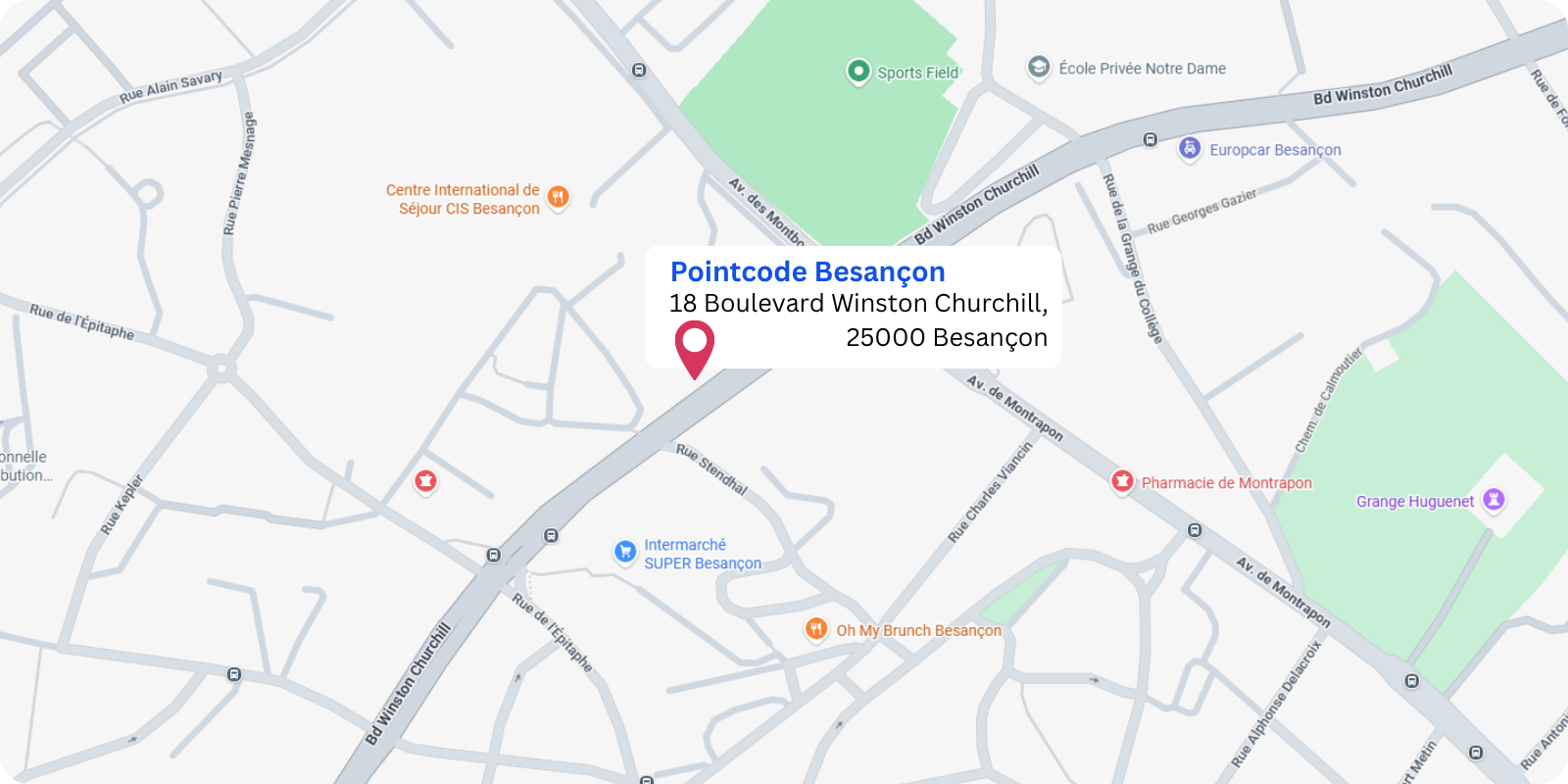 plan Pointcode Besançon - 18 Boulevard Winston Churchill, 25000 Besançon