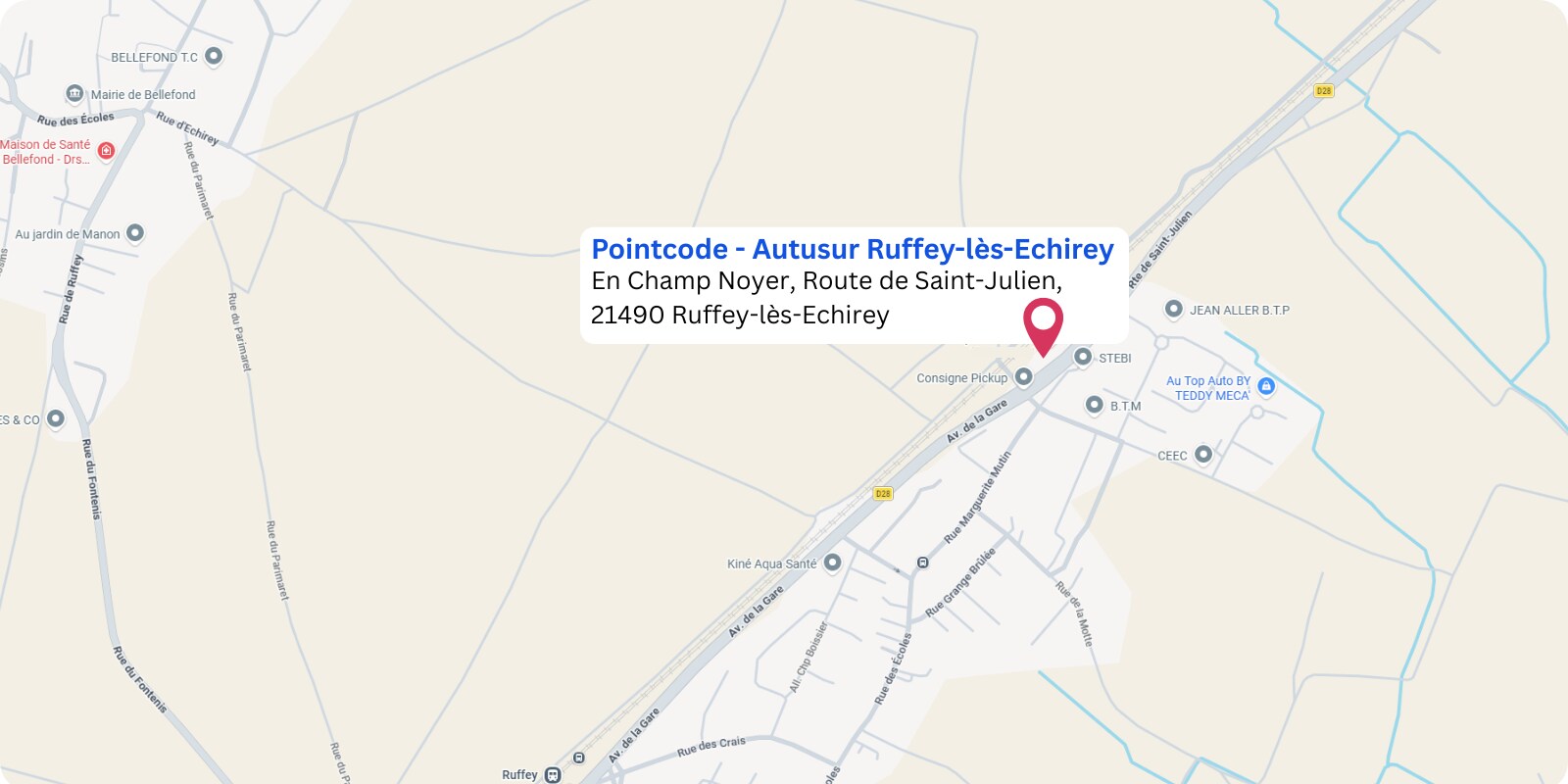 plan Pointcode Ruffey-Les-Echirey : Route de Saint Julien En Champs du Noyer, 21490 Ruffey-Les-Echirey