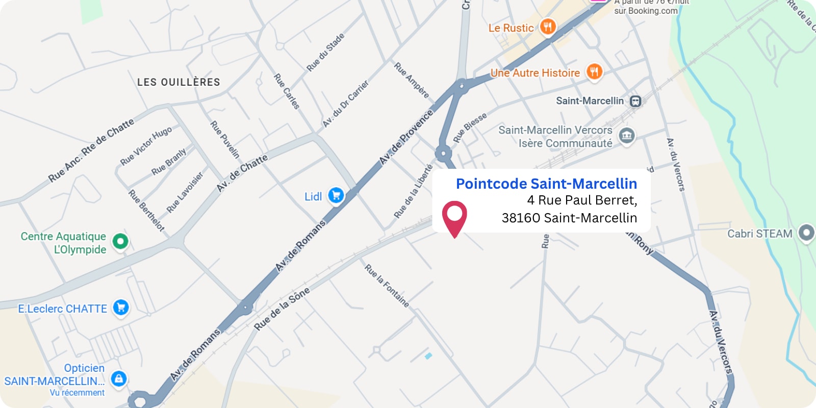 plan Pointcode Saint-marcellin : 4 rue Paul Berret, 38160 Saint-Marcellin
