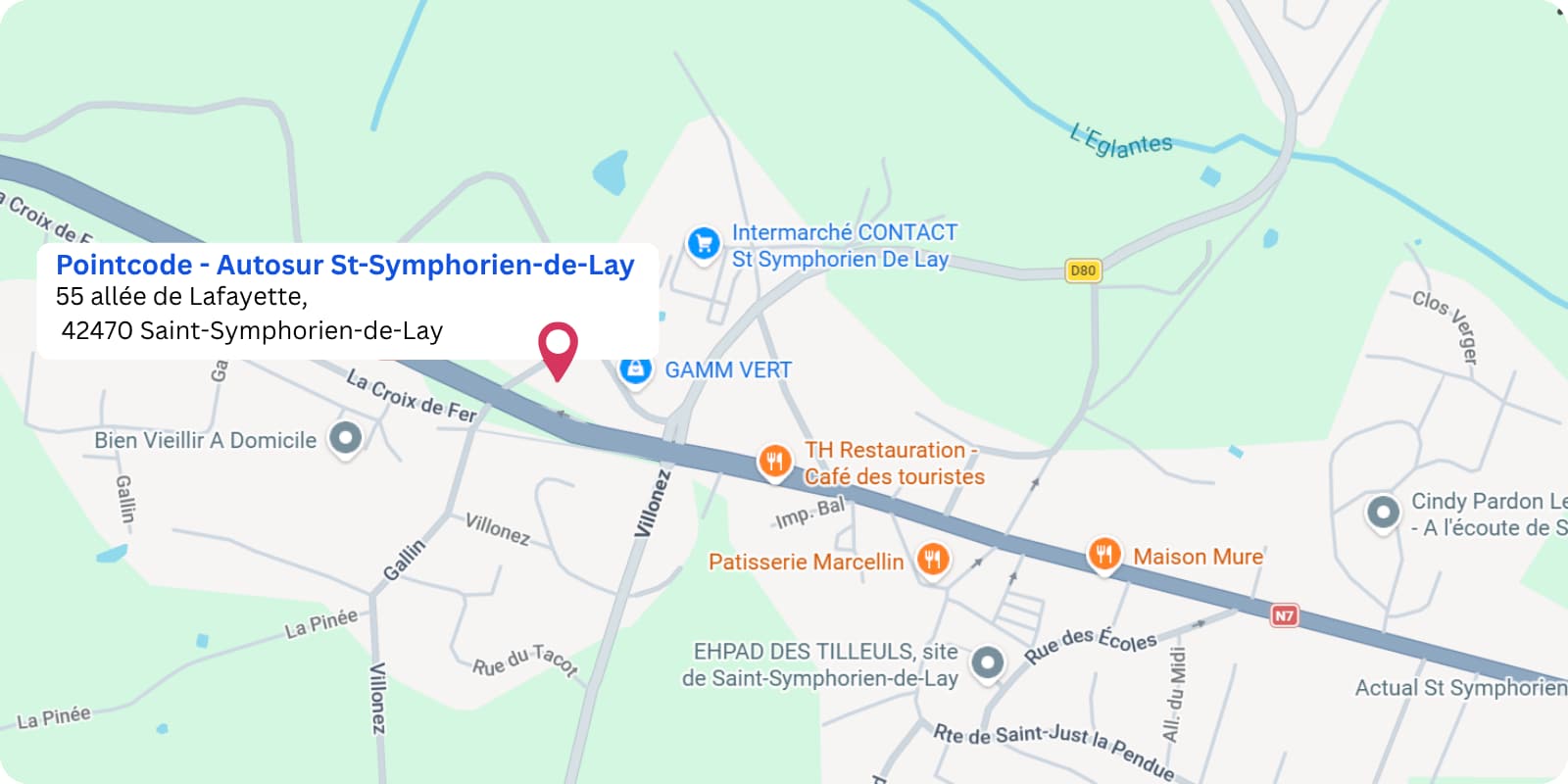 plan Pointcode Saint-Symphorien-de-Lay : 55 Allée de Lafayette, 42470 Saint-Symphorien-de-Lay
