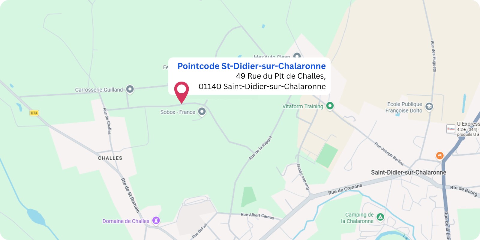 plan Pointcode Saint-Didier-sur-Chalaronne  : 49 Rue du Plt de Challes, 01140 Saint-Didier-sur-Chalaronne  