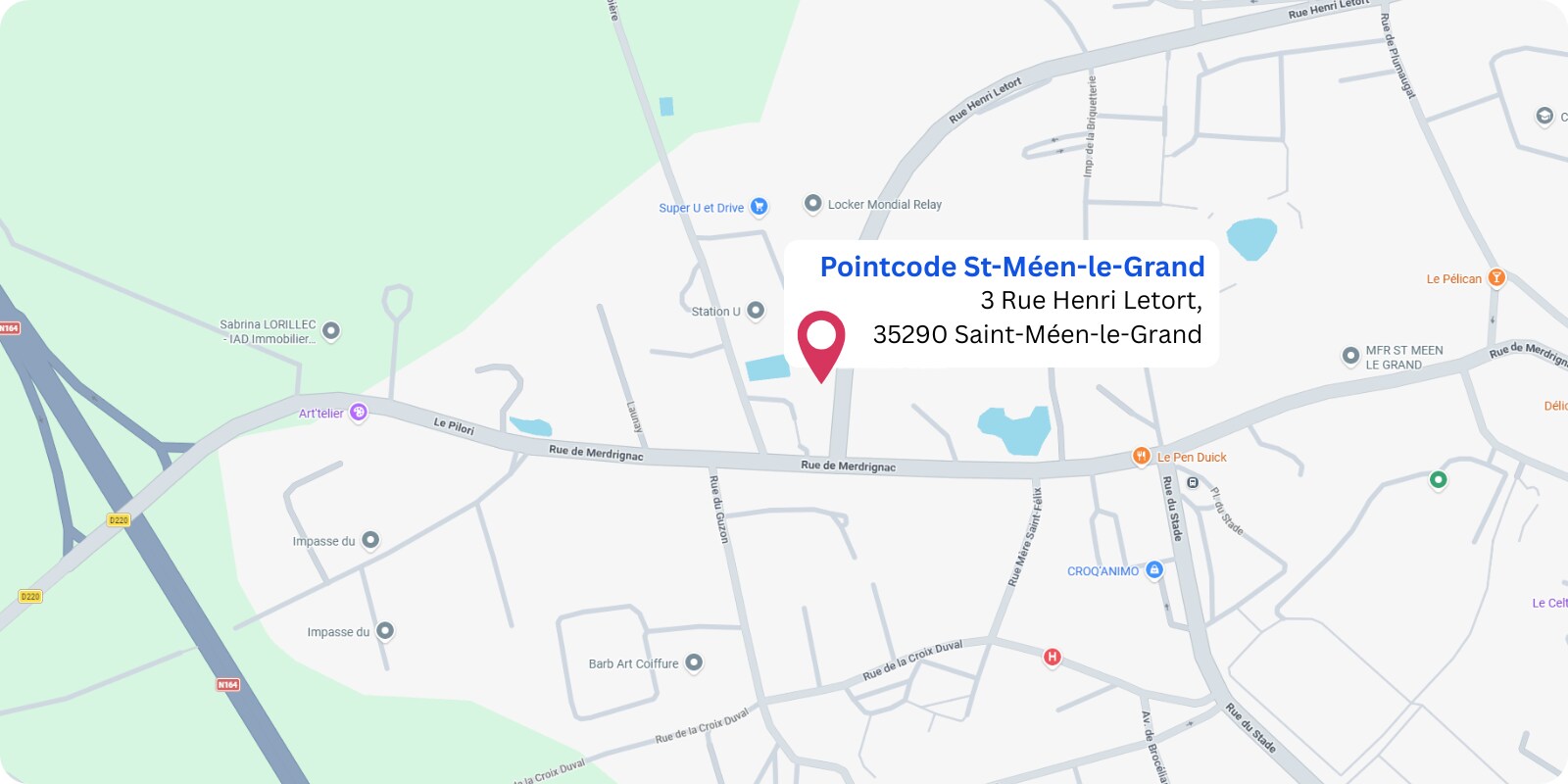 plan Pointcode Saint-Méen-le-Grand : 3 Rue Henri Letort, 35290 Saint-Méen-le-Grand